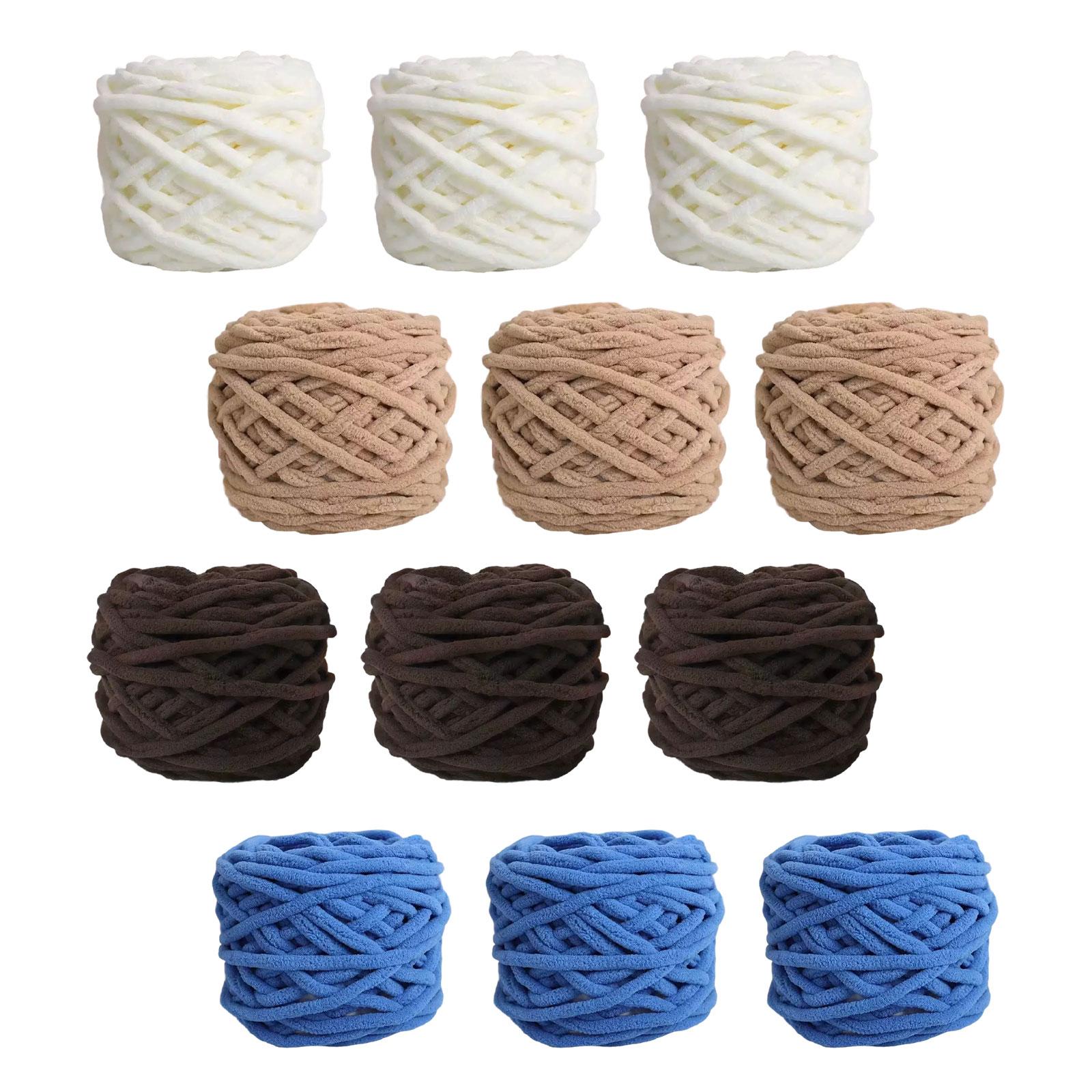 Throw Blanket Chunky Knit - 超極太チャンキーヤーン ポリエステルシェニール ふわふわジャンボヤーン 編み物用 かぎ針編み用 ブランケット