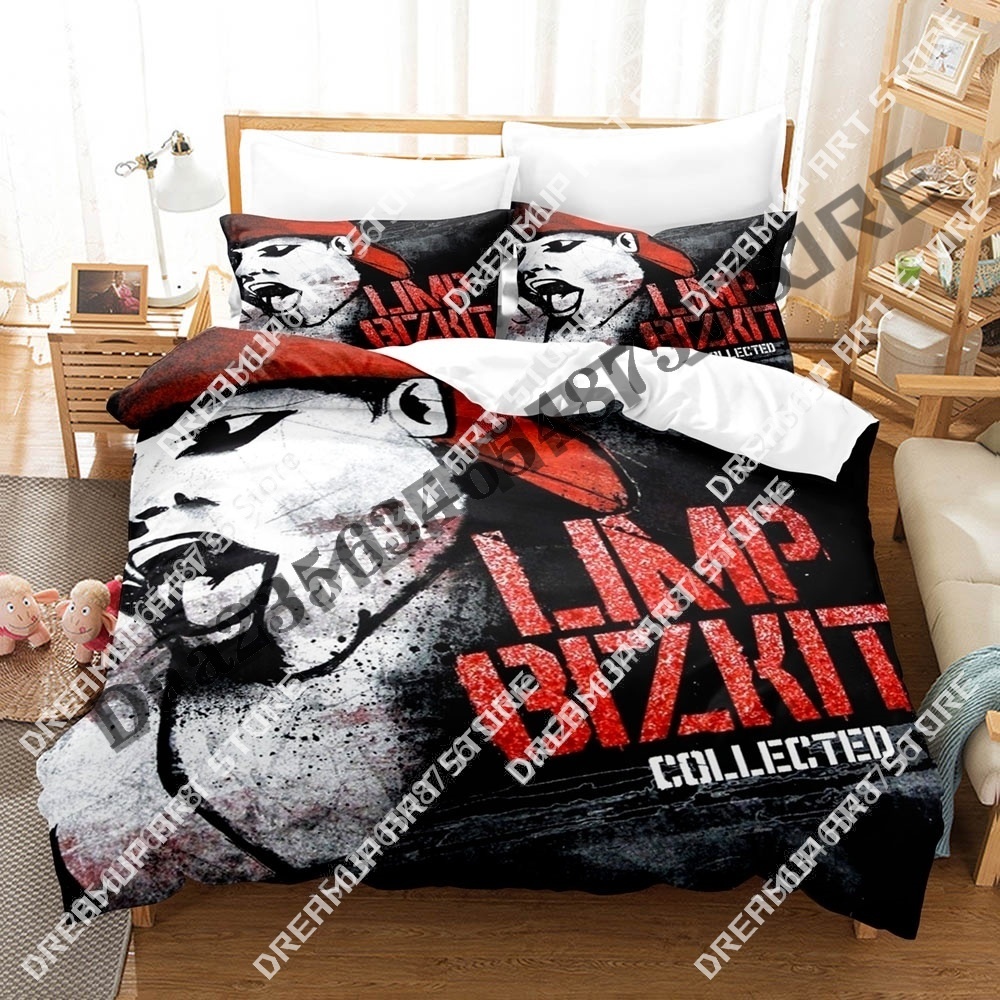 Bed Sheet Microfiber - 3Dプリント 2025 リンプ・ビズキット 寝具セット シングル ツイン