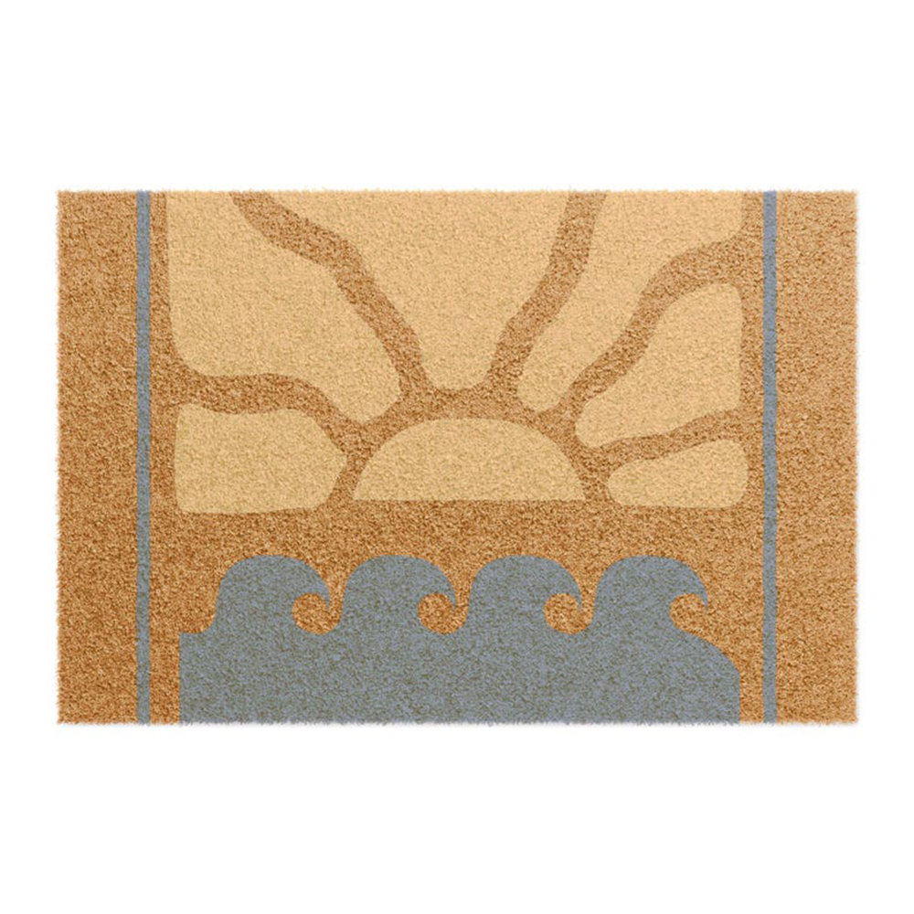 Sunrise Home Textiles & Apparel - サンライズウェーブドアマット シンプルな海岸風玄関マット レトロで鮮やかで耐久性がありお手入れが簡単なココヤシ織りラグ 夏用 室内/屋外 ホームデコレーション