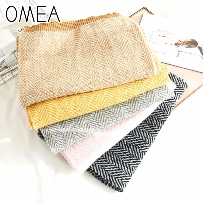 Wool Blanket Herringbone - Omea 2019カシミヤスカーフ冬アクセサリーヘリンボーンウールスカーフ女性ニットショールとラップ毛布スカーフ高級肥厚