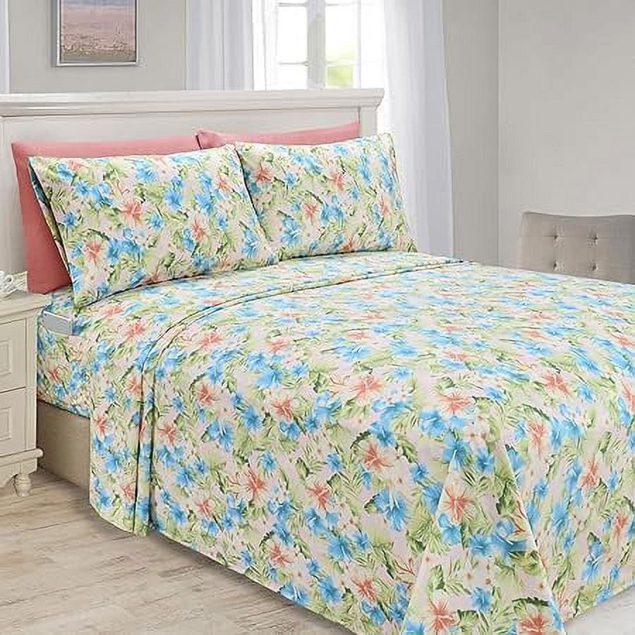 Bed Sheet Microfiber - ソフトベッドシーツ カーディナル柄 - 1500ホテル品質マイクロファイバー 柔らかく、しわになりにくく、色褪せにくい 6点寝具セット