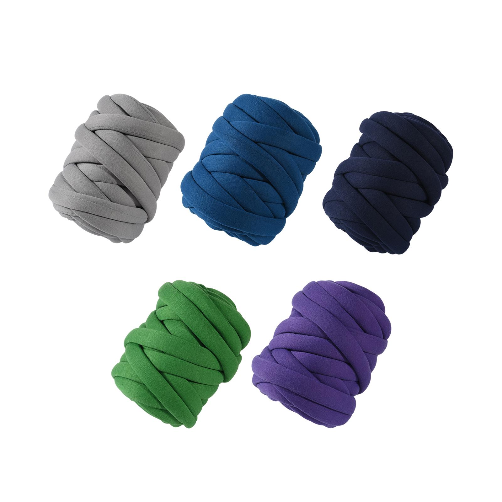 Throw Blanket Chunky Knit - チャンキーウールヤーン 軽量ジャージーソフトジャイアントヤーン 編み物用 枕 ラグ スローブランケット