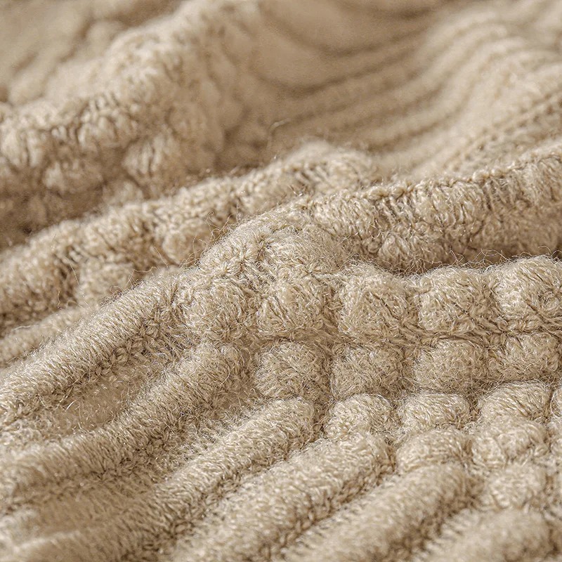 カーキ色のギフト用ニットブランケット、タッセル付き、チャンキ - Throw Blanket Chunky Knit のレビューと価格