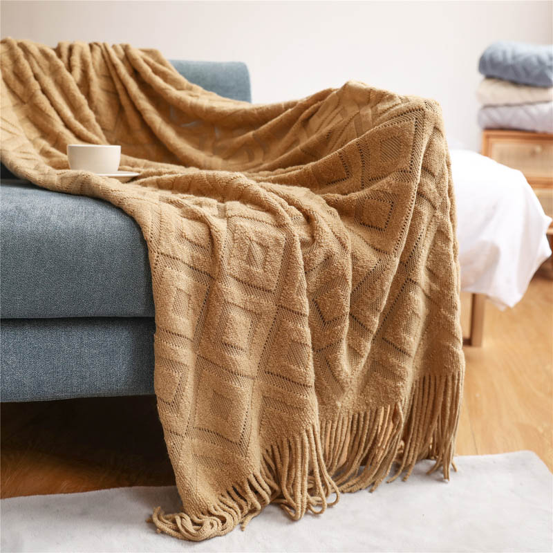 の毛布をノルディックニットセーターソファ毛布写真の小道具エア - Throw Blanket Chunky Knit のレビューと価格