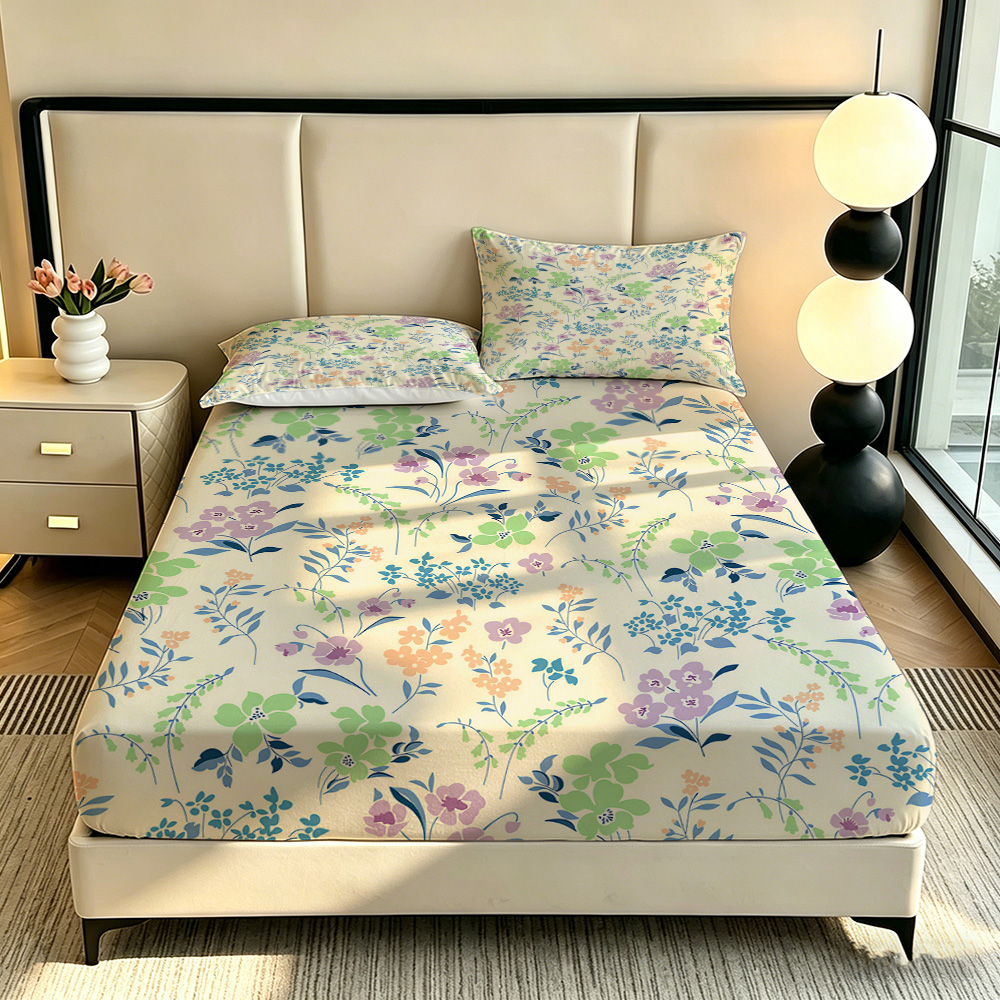 90G 3点寝具セット 1枚のフィットシーツ+2枚の枕カバー - Bed Sheet Microfiber のレビューと価格