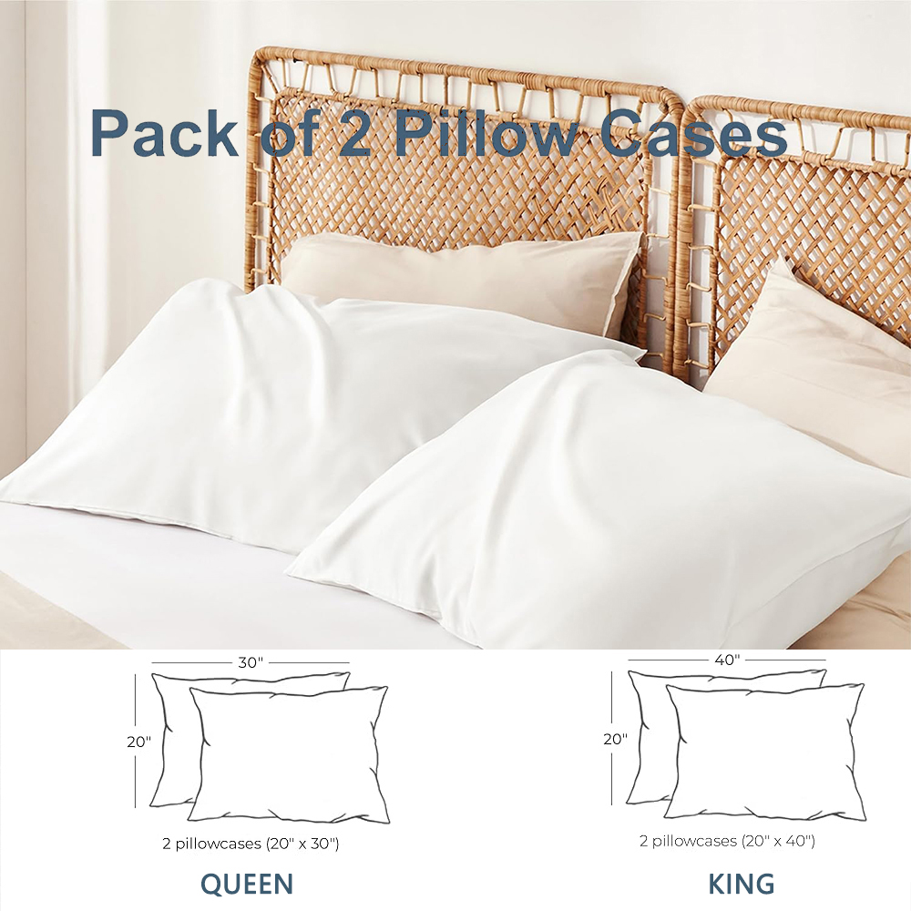 Battilo 2 個固体封筒枕カバークイーンキングサイズ枕 - Bed Sheet Microfiber のレビューと価格