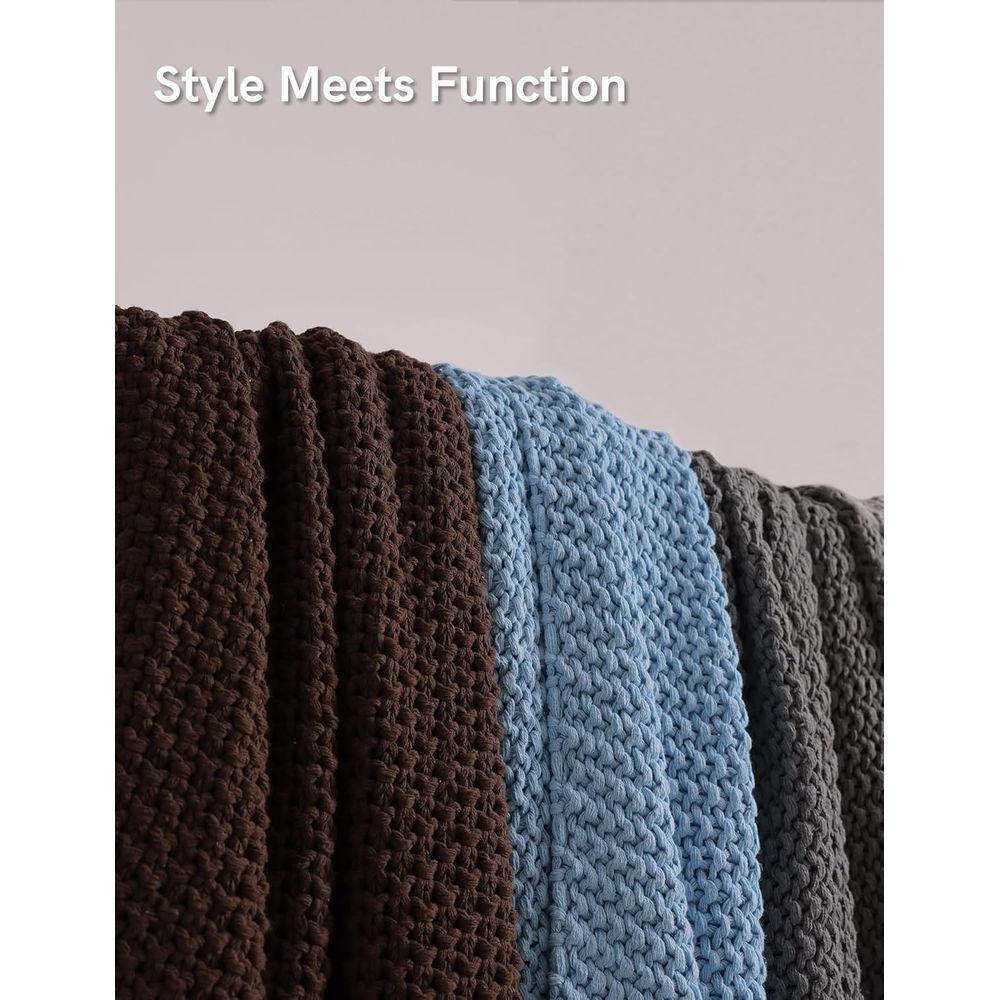 チャンキーなコットンニットのスローブランケット、ケーブルニッ - Throw Blanket Chunky Knit のレビューと価格