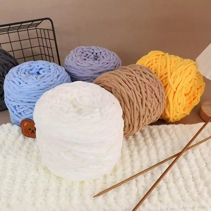 シェニール-日曜大工の編み糸,柔らかい氷の糸,綿ウール,手作 - Wool Blanket Herringbone のレビューと価格