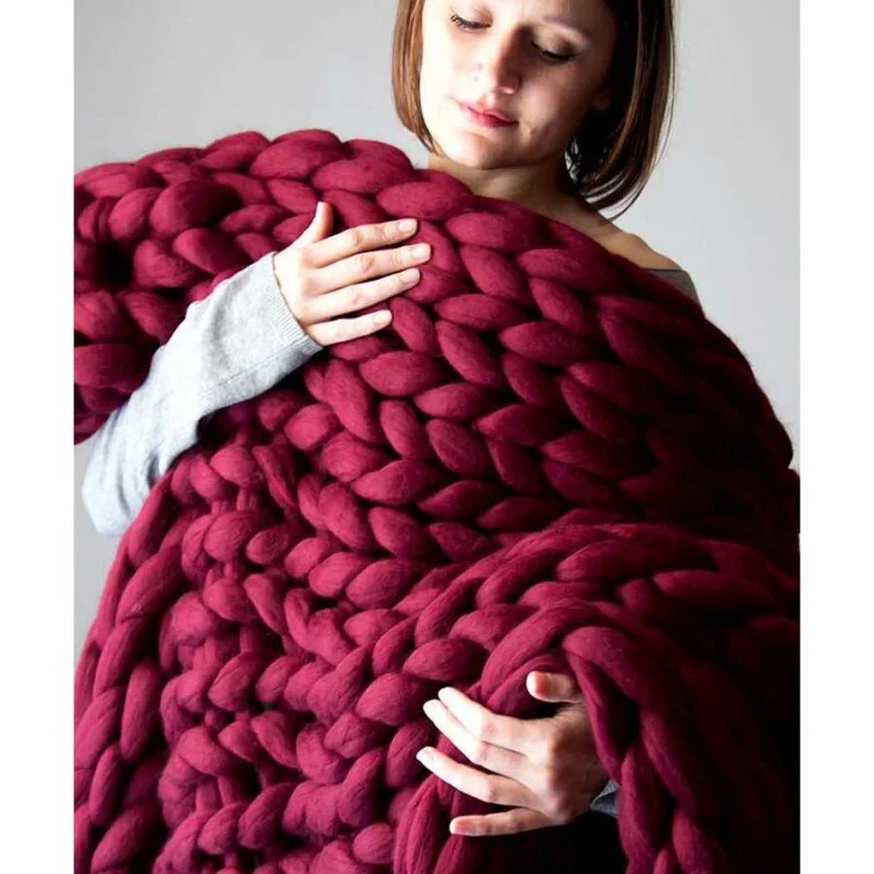 厚手のウールニット毛布,厚手,大きく,暖かい,ファッショナブ - Throw Blanket Chunky Knit のレビューと価格