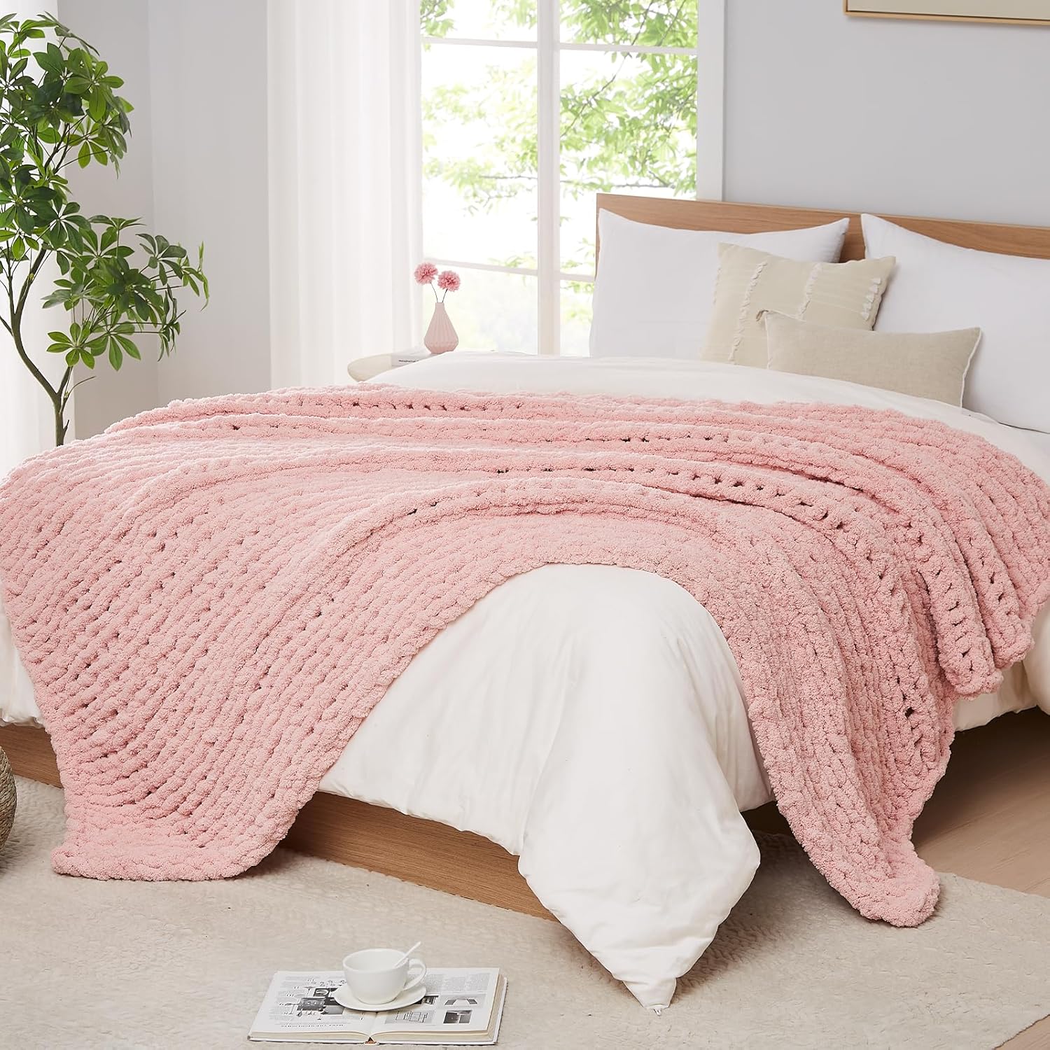 分厚いニットブランケットスローシェニール分厚いニットスローブ - Throw Blanket Chunky Knit のレビューと価格
