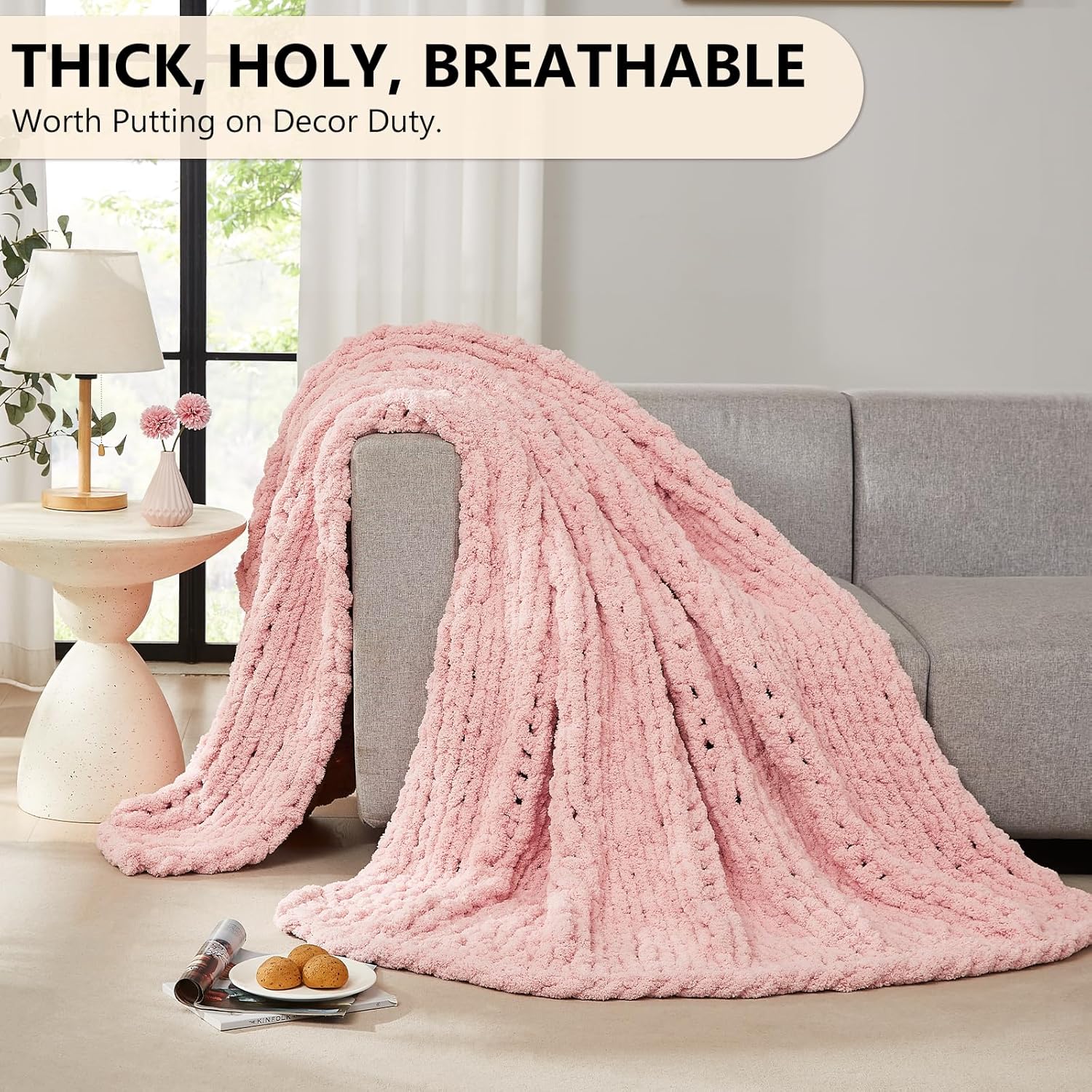 分厚いニットブランケットスローシェニール分厚いニットスローブ - Throw Blanket Chunky Knit のレビューと価格