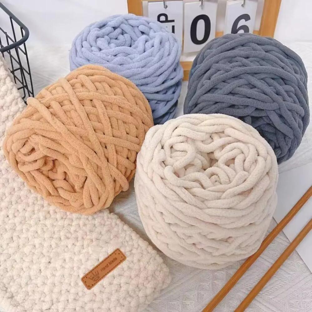 1個100gシェニール編み糸 ソフトアイスストリップライン  - Wool Blanket Herringbone のレビューと価格
