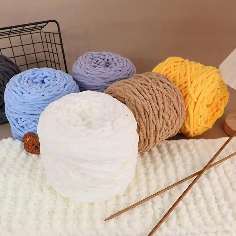 1個100gシェニール編み糸 ソフトアイスストリップライン  - Wool Blanket Herringbone のレビューと価格