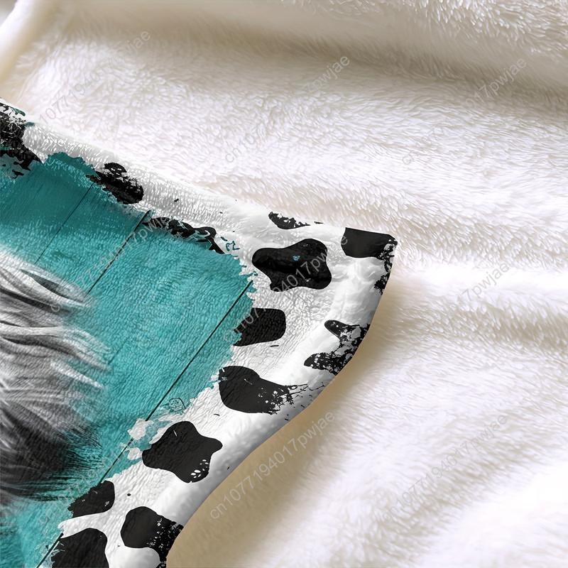 心地よいソフトなハイランドカウ柄フランネルフリースブランケッ - Throw Blanket Chunky Knit のレビューと価格