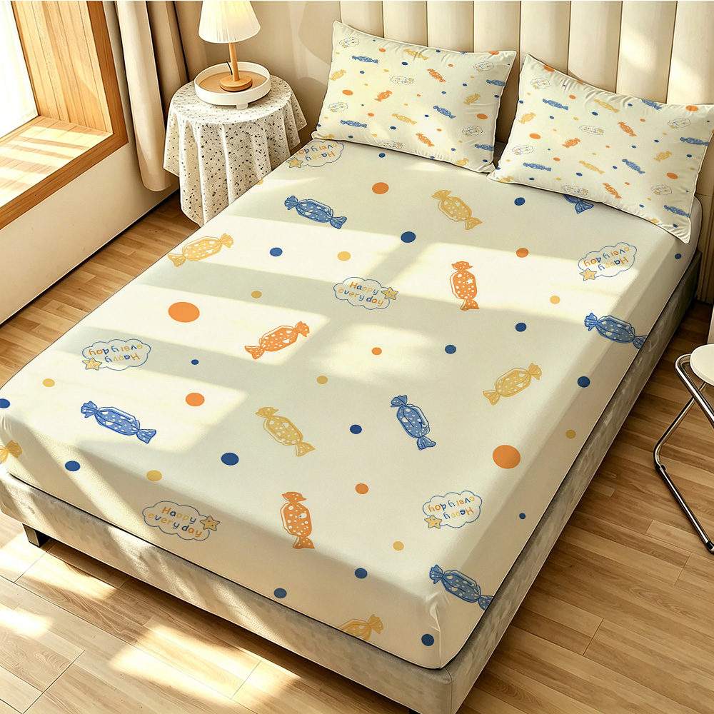 90G 3点寝具セット 1枚のフィットシーツ+2枚の枕カバー - Bed Sheet Microfiber のレビューと価格