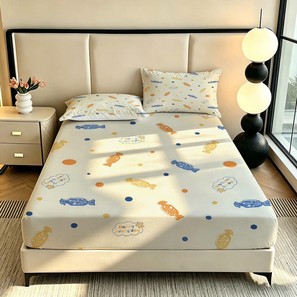 90G 3点寝具セット 1枚のフィットシーツ+2枚の枕カバー - Bed Sheet Microfiber のレビューと価格