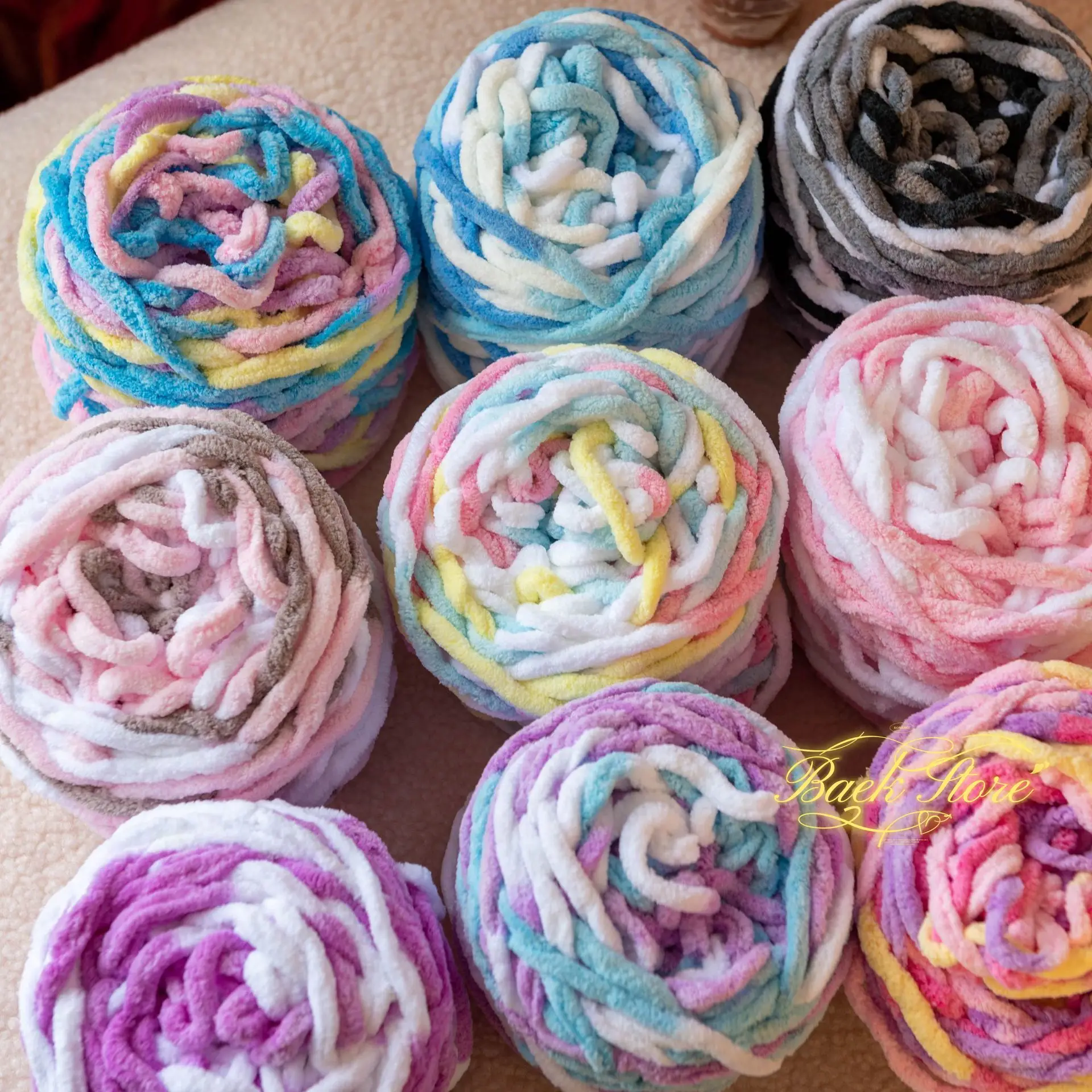 混紡カラフル染料アイスストリップライン、手編み用糸、DIY、 - Wool Blanket Herringbone のレビューと価格