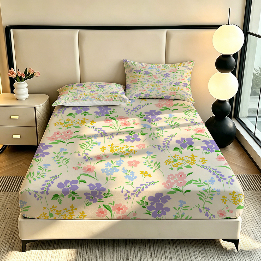 90G 3点寝具セット 1枚のフィットシーツ+2枚の枕カバー - Bed Sheet Microfiber のレビューと価格