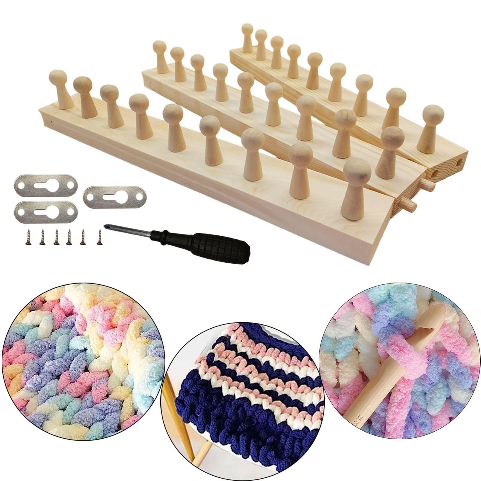 調節可能な毛布編み機 木製カラー織機キット DIY 太糸スロ - Throw Blanket Chunky Knit のレビューと価格