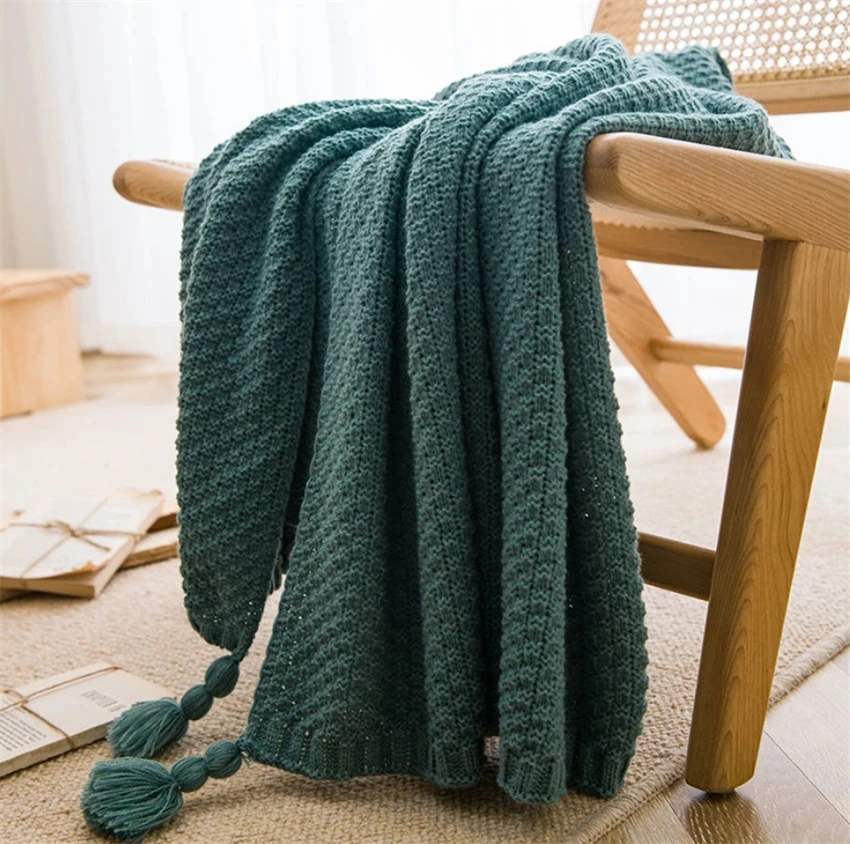 北欧ブランケット ベッド ソファ カウチ チャンキー ニット - Throw Blanket Chunky Knit のレビューと価格