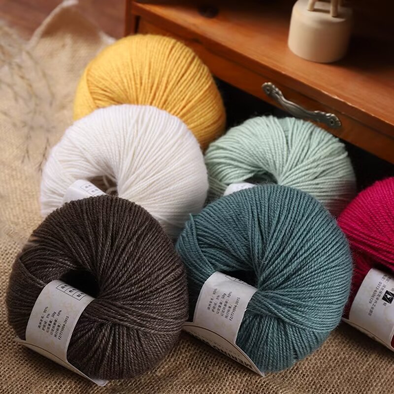 50 グラム/ピース手編みメリノウール糸薄いラナかぎ針編み糸 - Wool Blanket Herringbone のレビューと価格