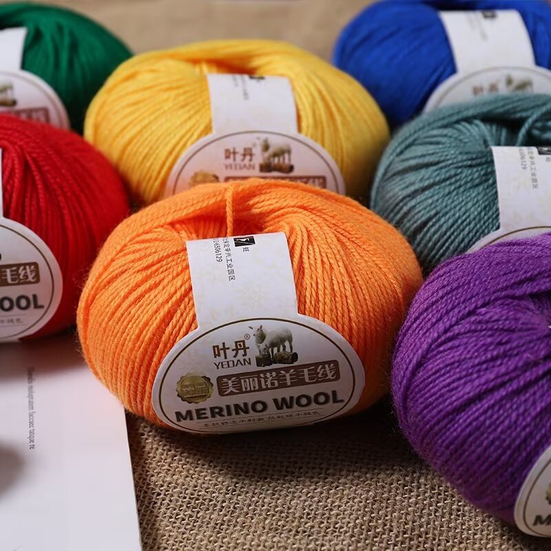 50 グラム/ピース手編みメリノウール糸薄いラナかぎ針編み糸 - Wool Blanket Herringbone のレビューと価格