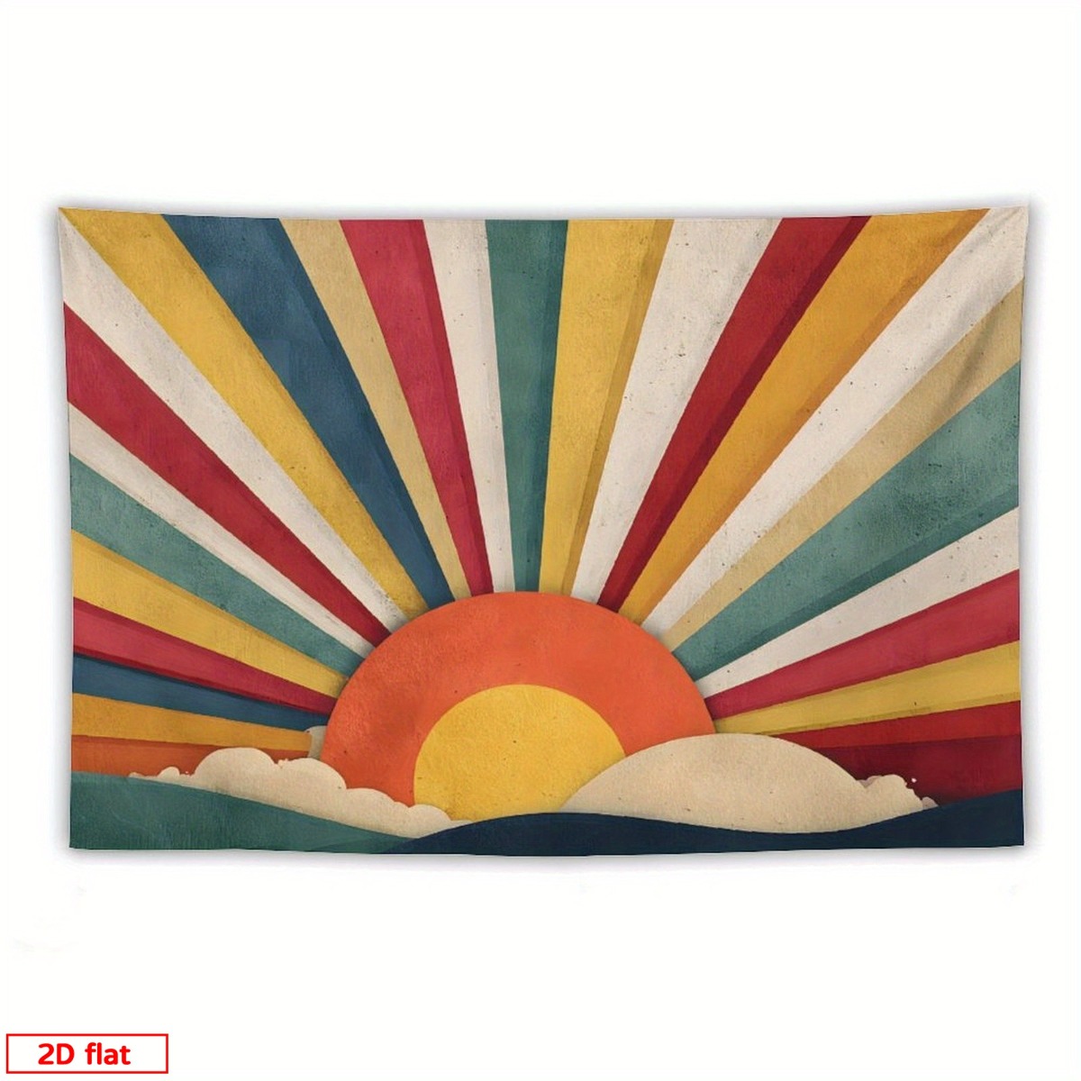 ボヘミアンサンバーストレトロタペストリー壁掛けミッドセンチュ - Sunrise Home Textiles & Apparel のレビューと価格
