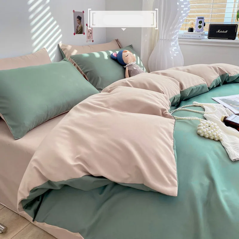高級洗浄綿固体寝具セット 3-4 個イエローホームキングサイ - Bed Sheet Microfiber のレビューと価格