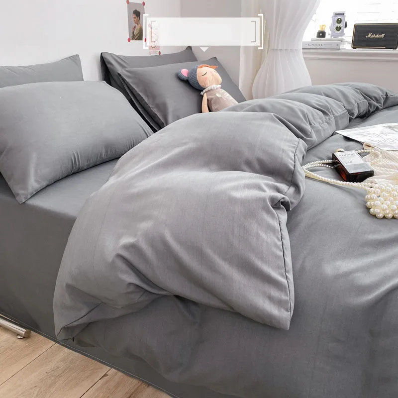 高級洗浄綿固体寝具セット 3-4 個イエローホームキングサイ - Bed Sheet Microfiber のレビューと価格